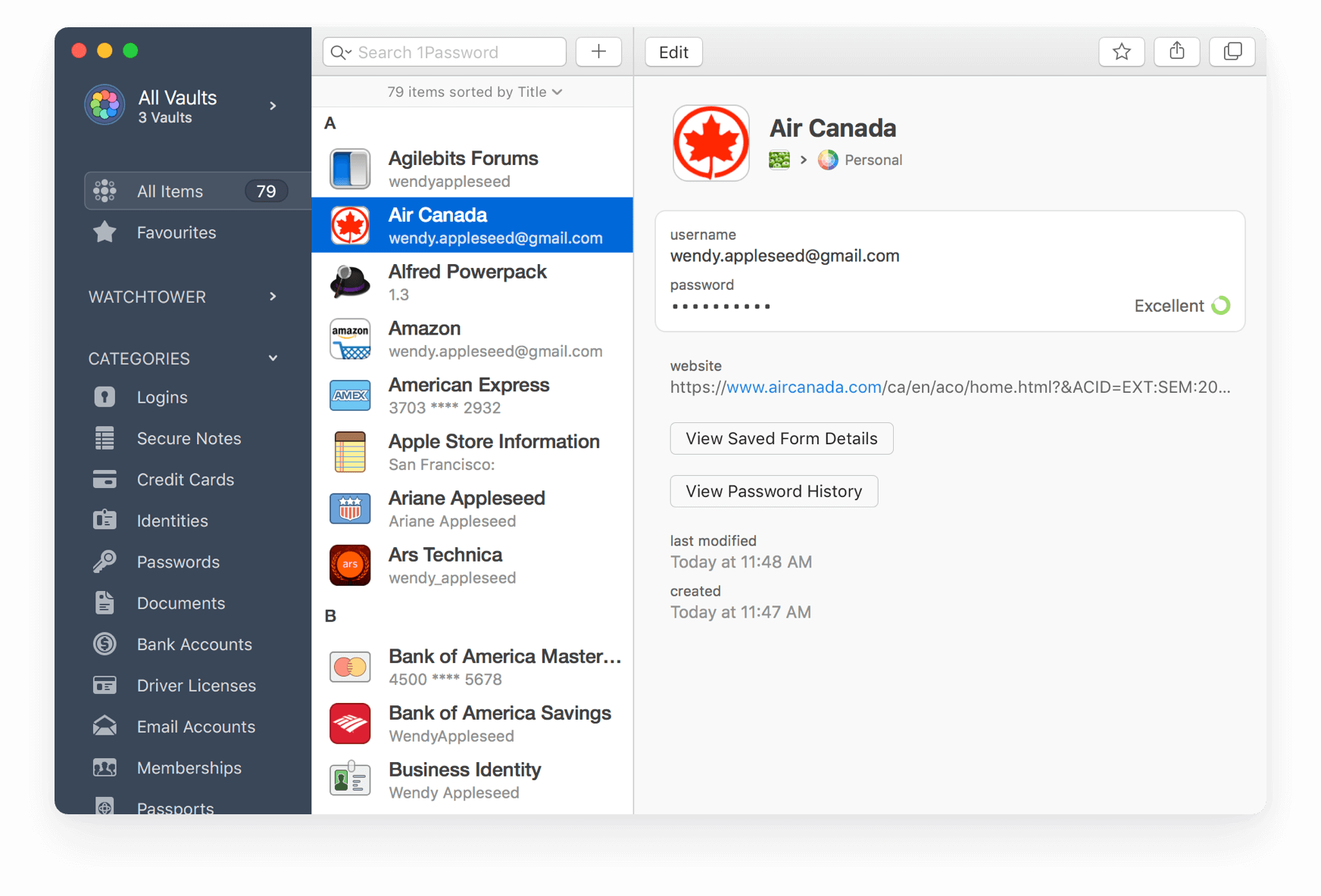 1Password macOS Application