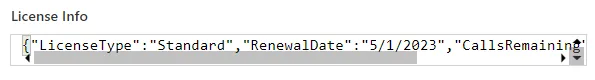 LicenseInfo element of a PDF Connector in a Power Automate Flow history