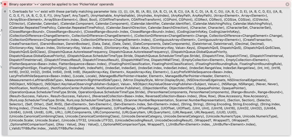 Swift showing a compilation error