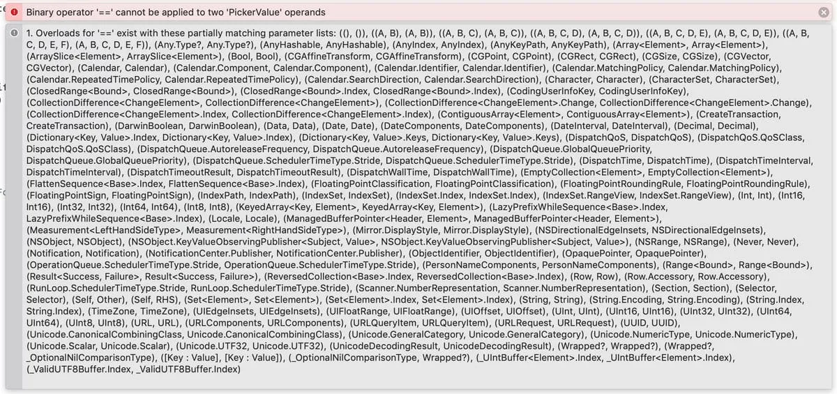 Swift showing a compilation error