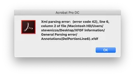 Acrobat error damaged popup flag