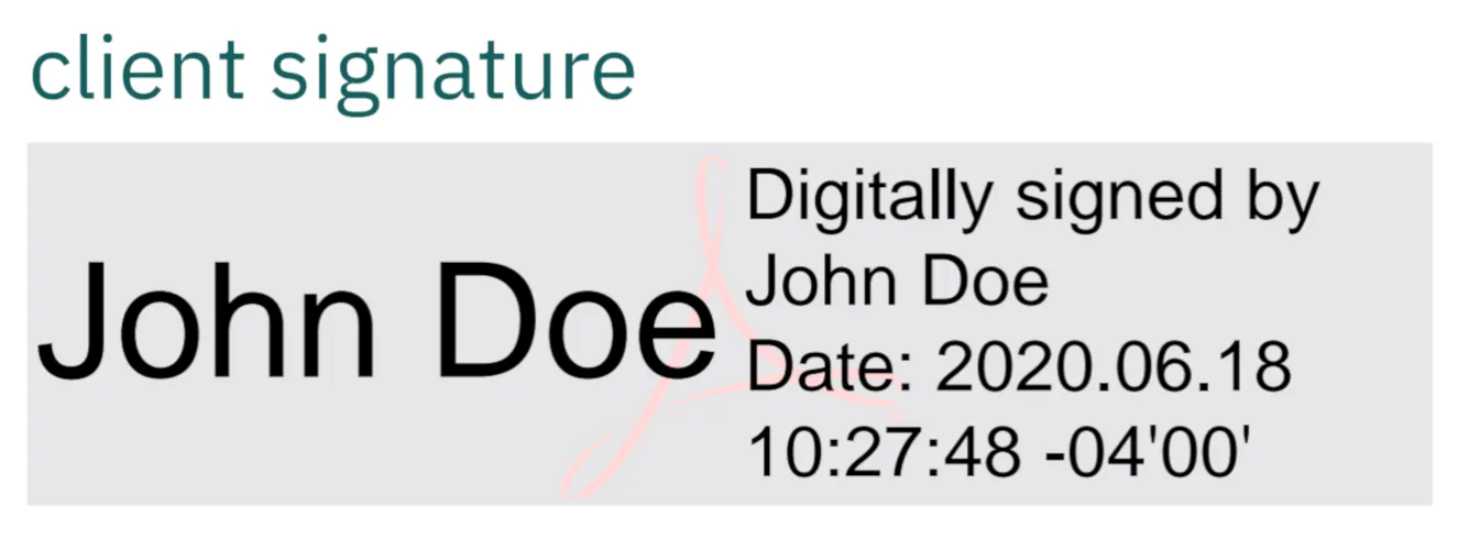 Signature widget rendered while keeping its appearance