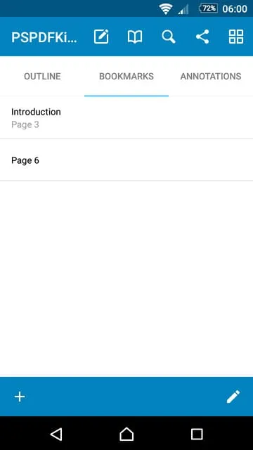 Bookmarks on Android