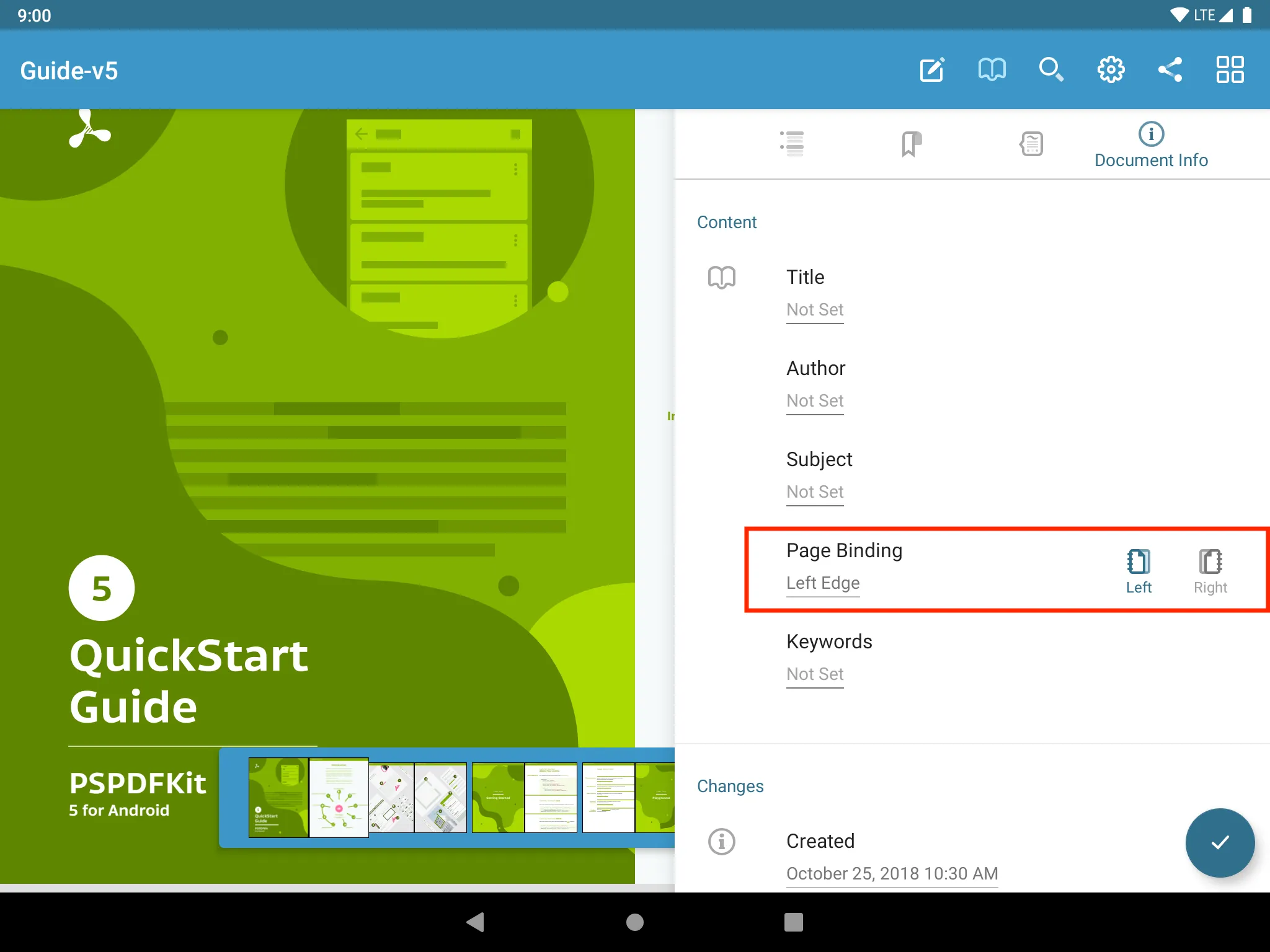 Editing the page binding