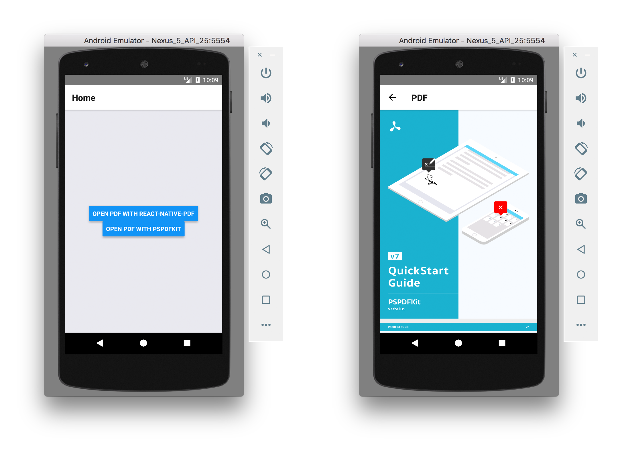 react-native-pdf viewer displaying a PDF document on Android
