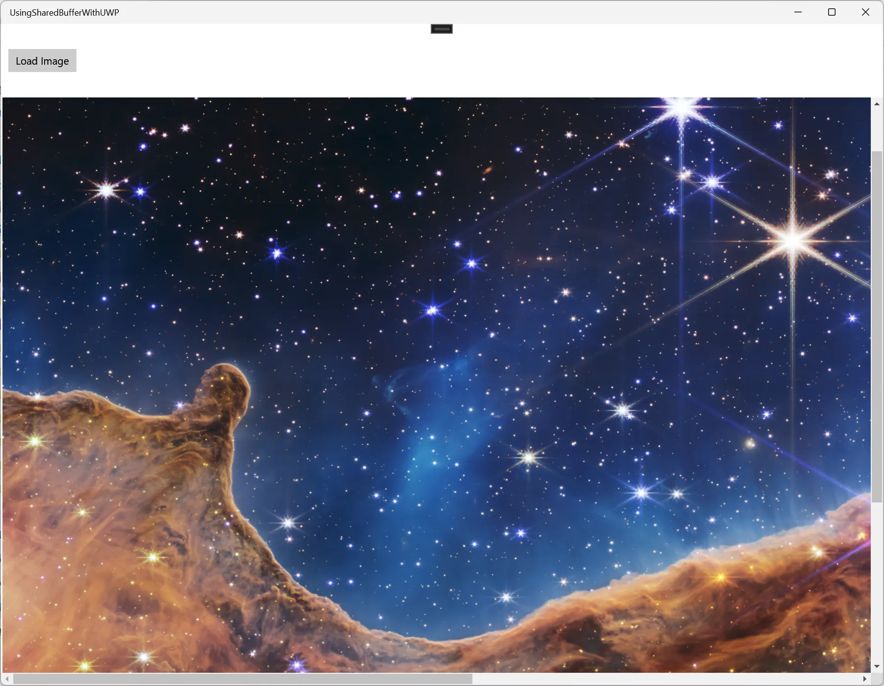 App window after loading image