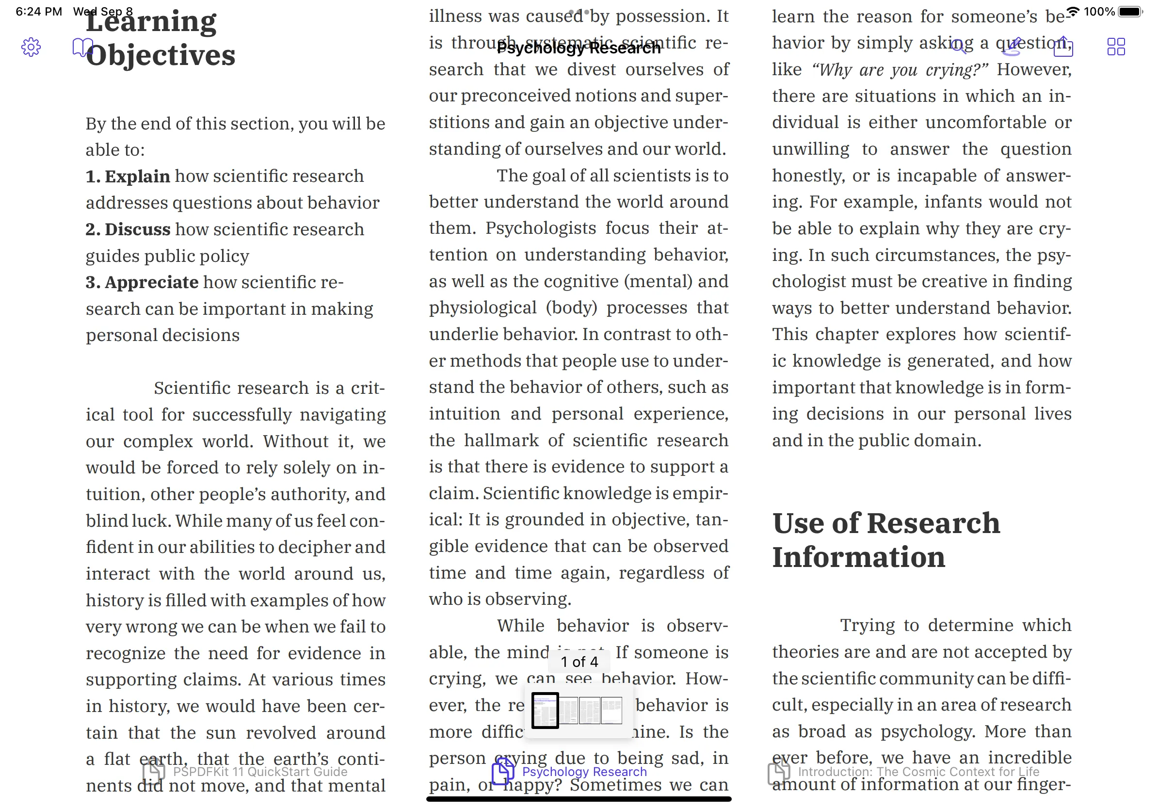 Screenshot showing the title and buttons in bars overlapping document content, which makes everything hard to read.