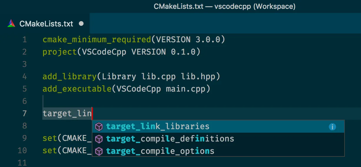 CMakeLists.txt auto-completion