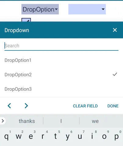 Combo box UI