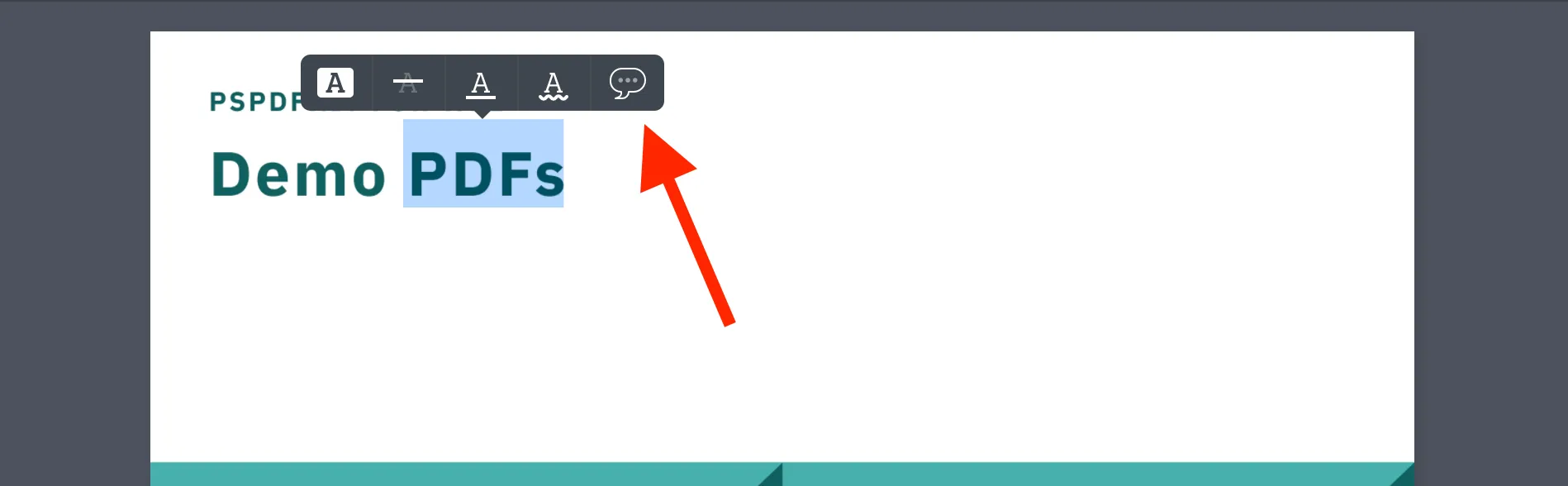 Comment inline toolbar