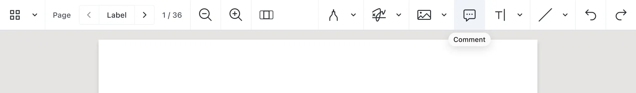 Comment main toolbar