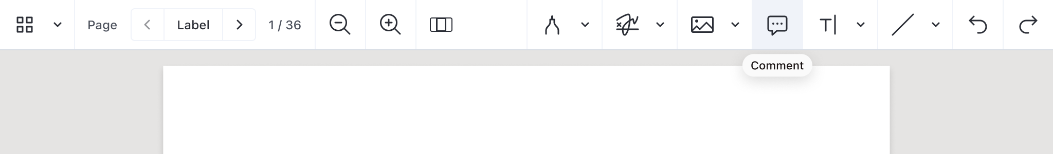 Comment main toolbar
