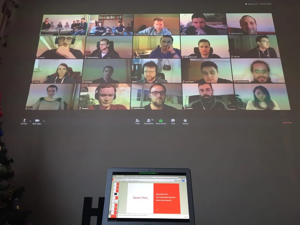 A typical conference call at Nutrient, girls power too!