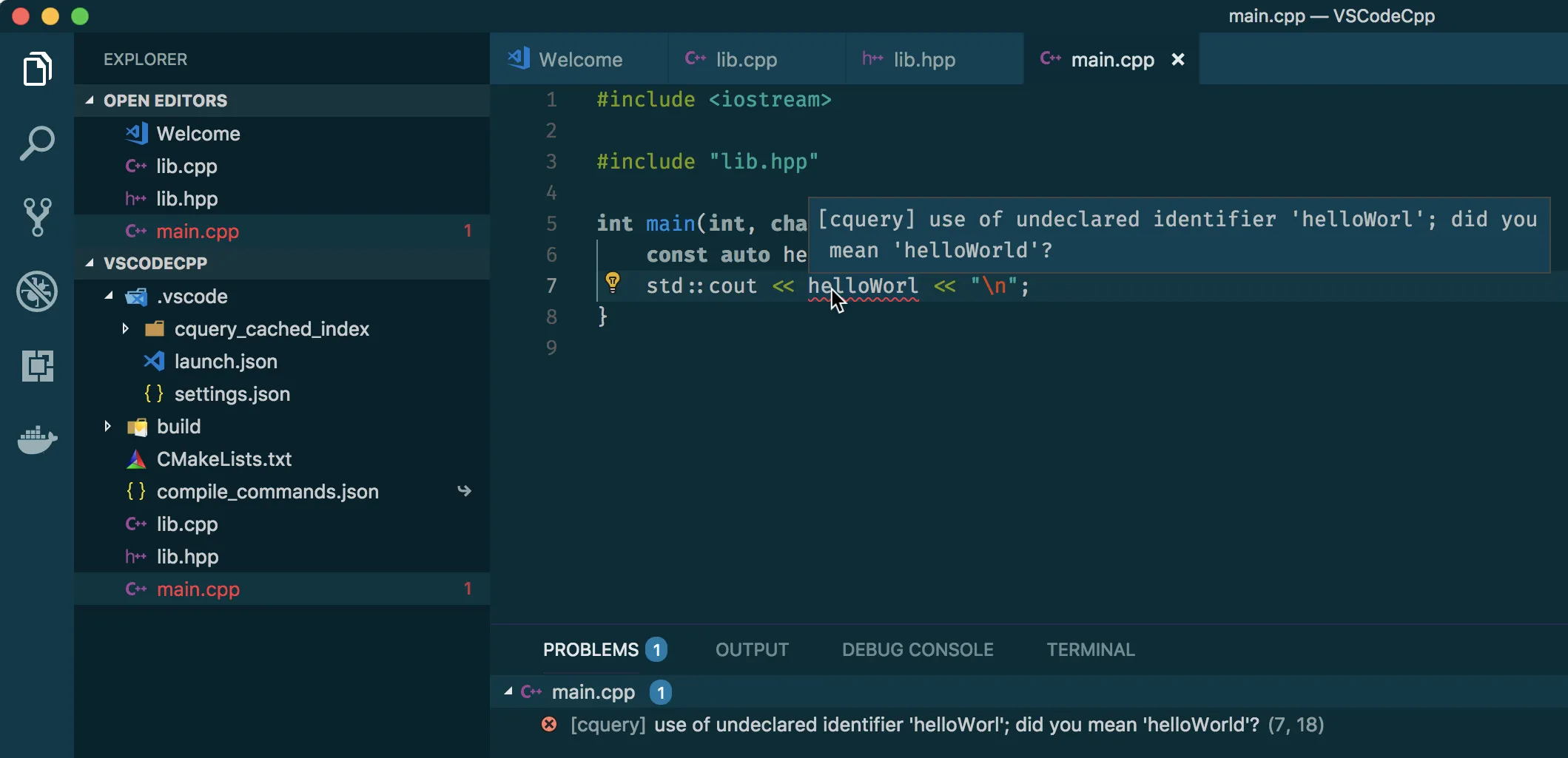 cquery showing a syntax error