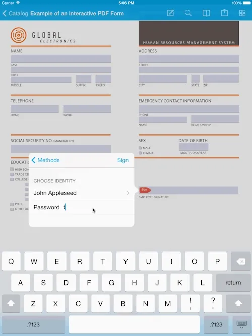 Create digital signatures