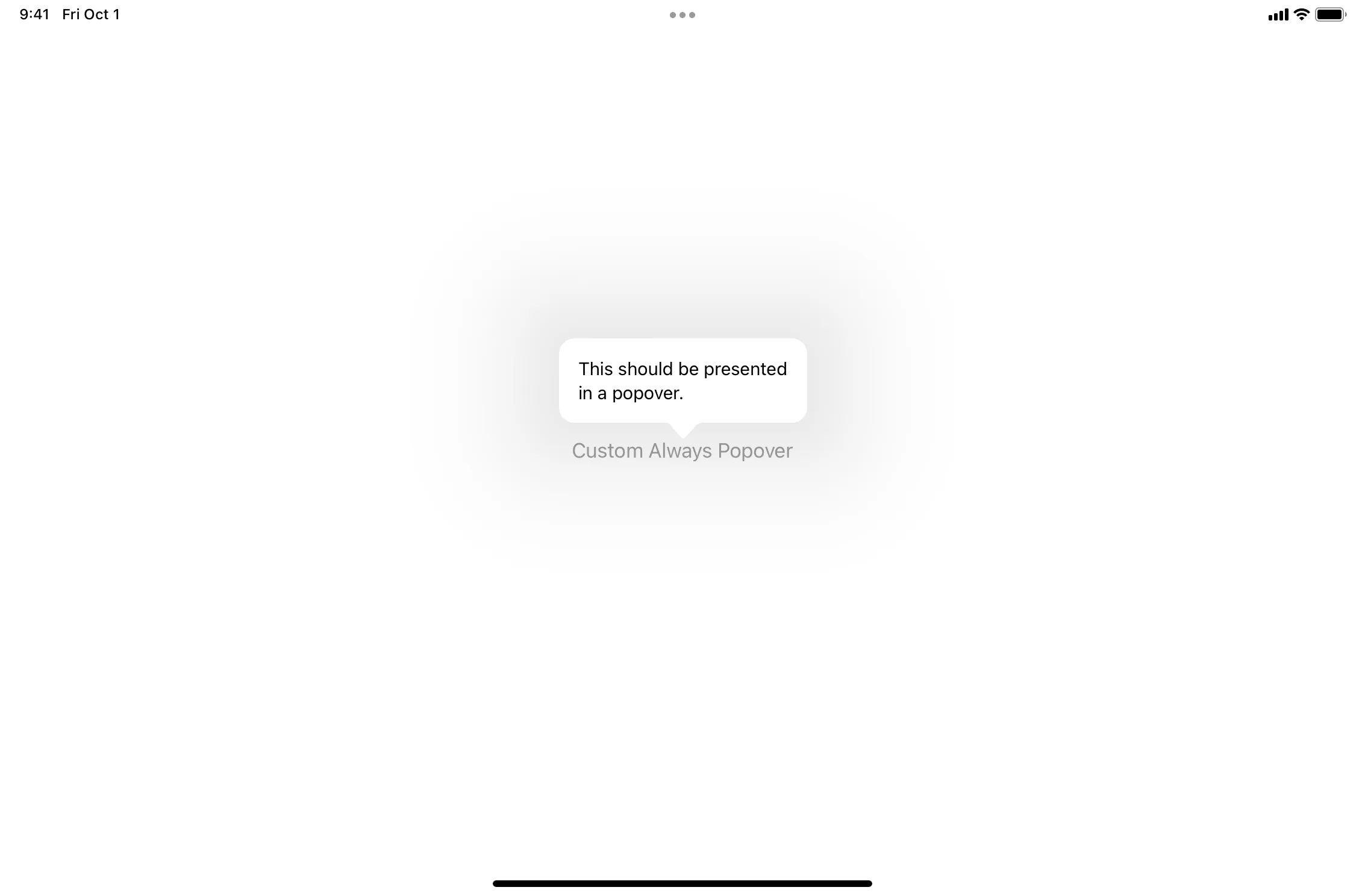 Custom Always Popover on iPad