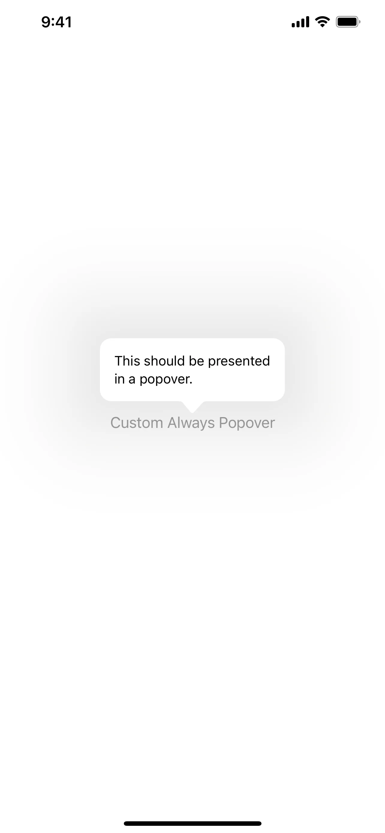 Custom Always Popover on iPhone