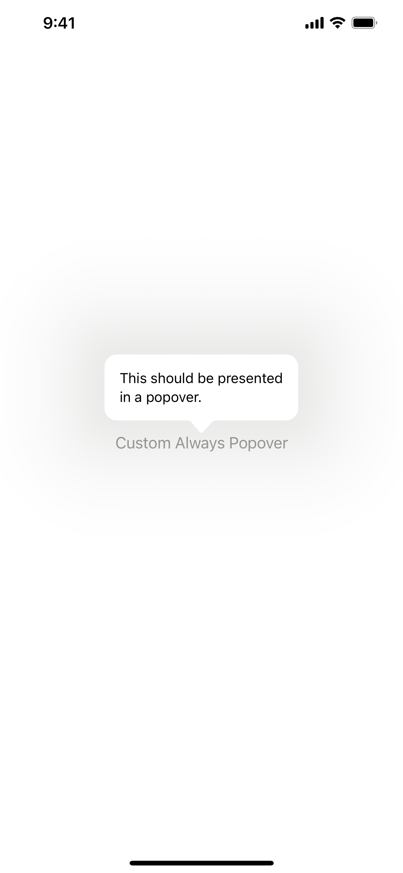 Custom Always Popover on iPhone