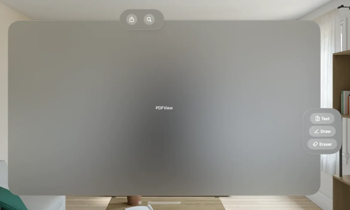 visionOS showing custom ornaments