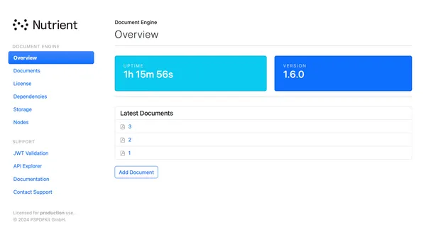 Document Engine Dashboard