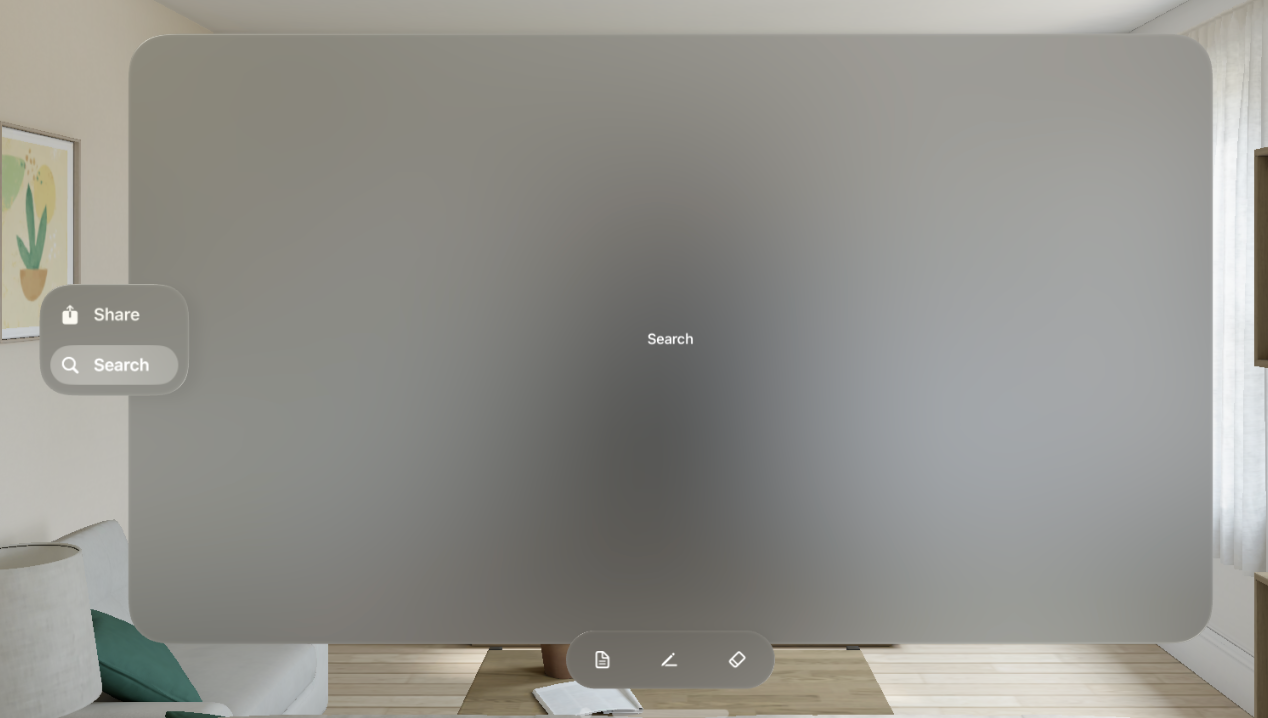 visionOS showing toolbars and tab bars as ornaments