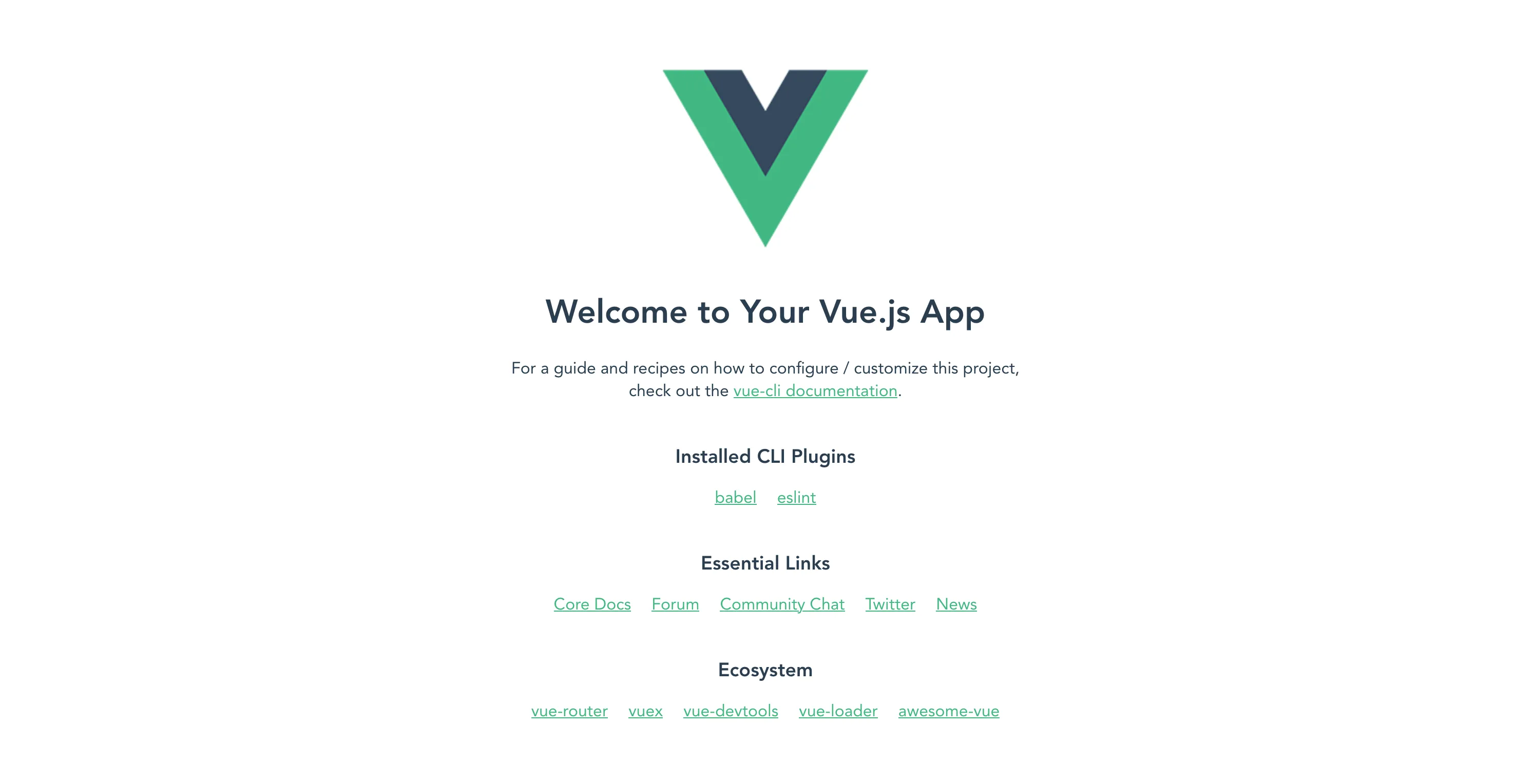 Default Vue.js page