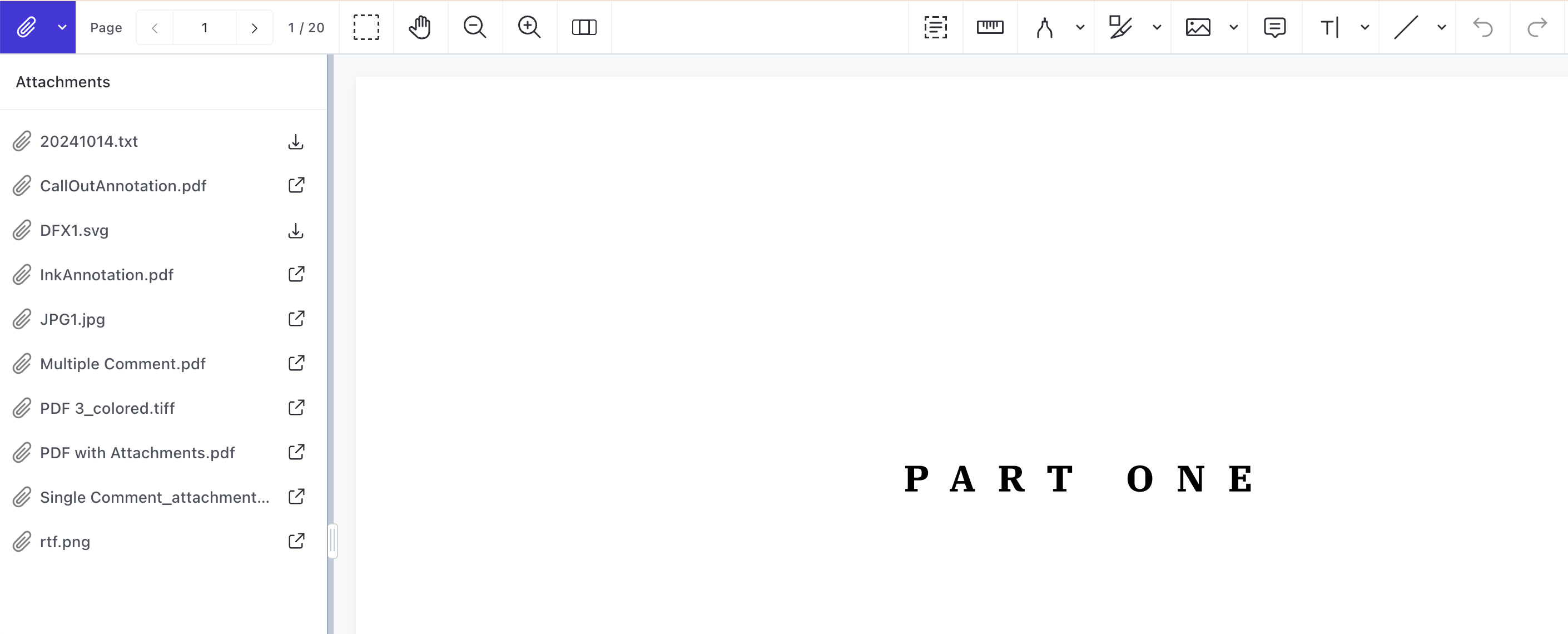 Document Editor Attachments Sidebar