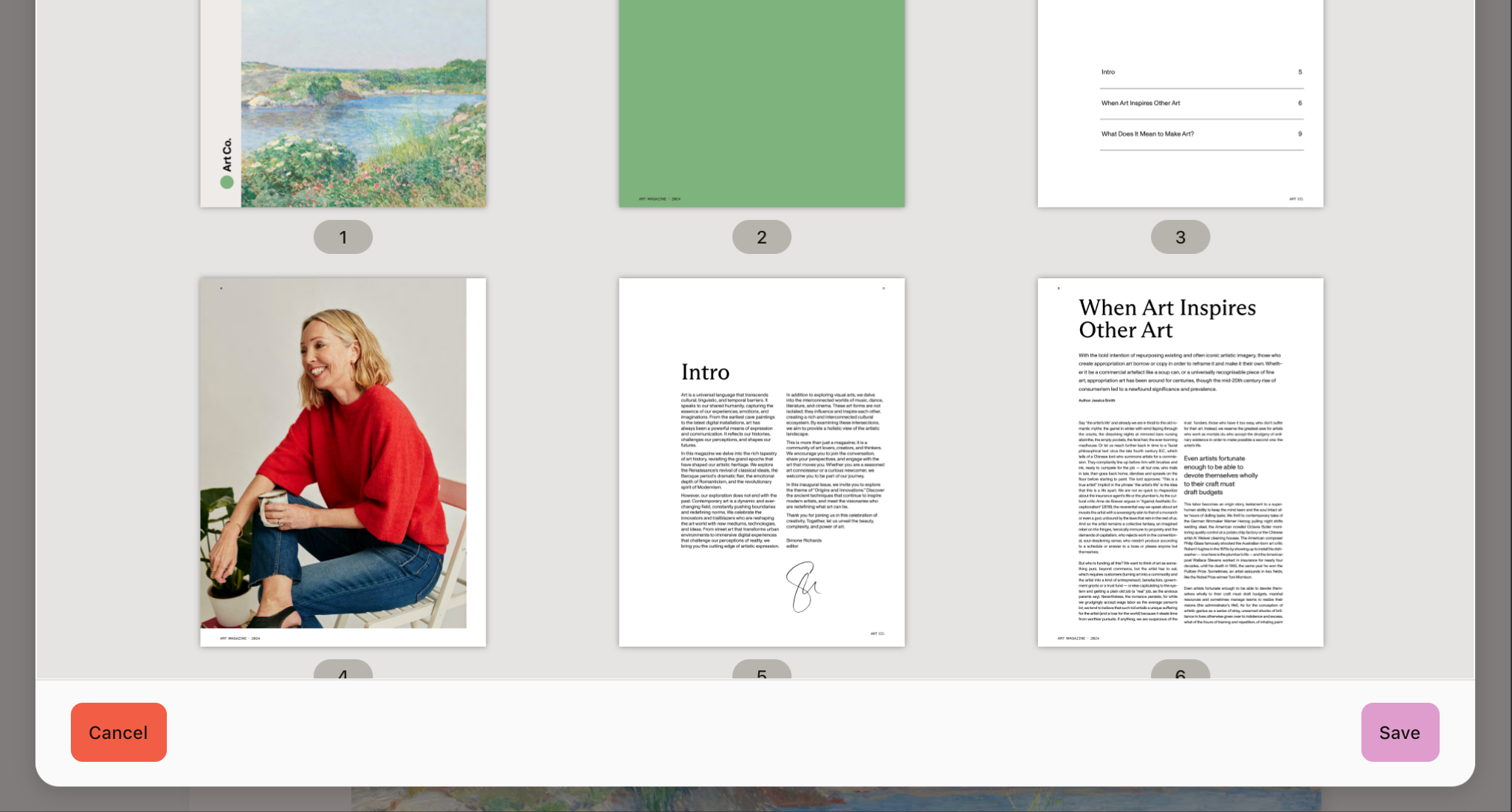 Customized document editor footer
