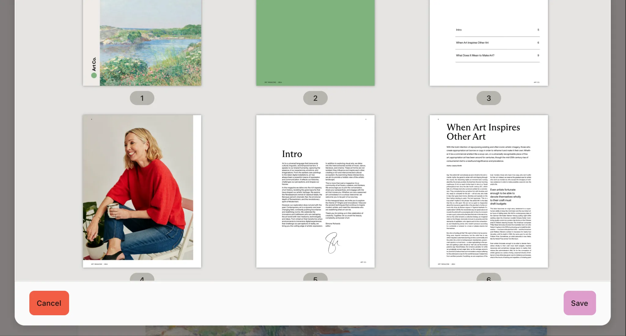 Customized document editor footer