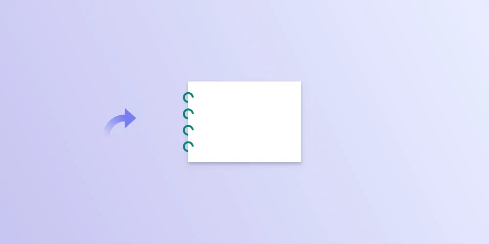 An image with a document flipped along the horizontal edge