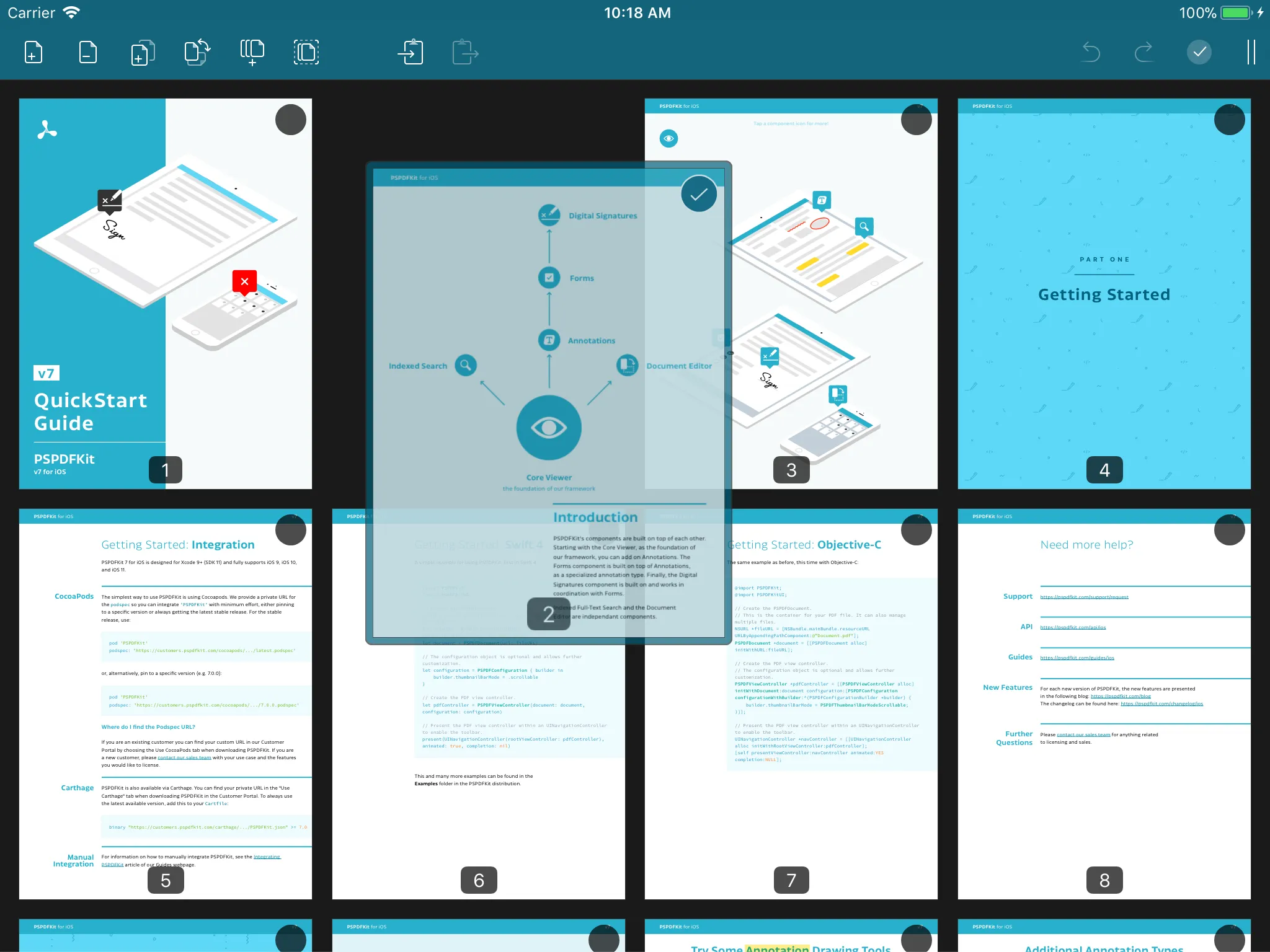 Drag-and-drop interaction to rearrange pages