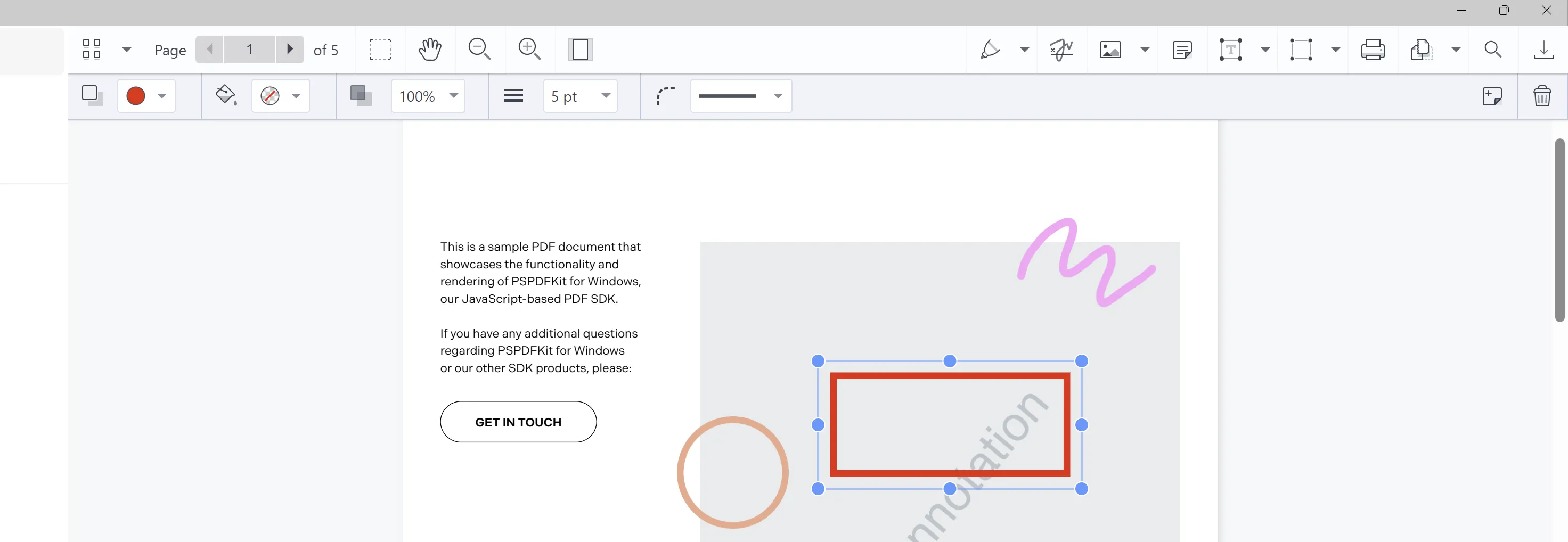 Drawn red rectangle annotation