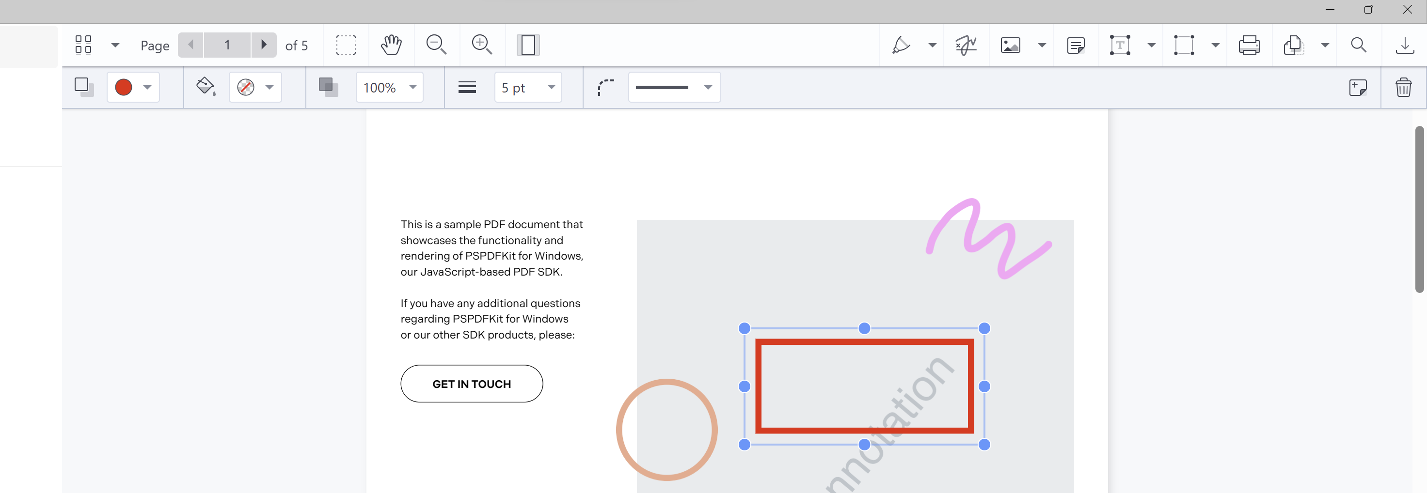 Drawn red rectangle annotation