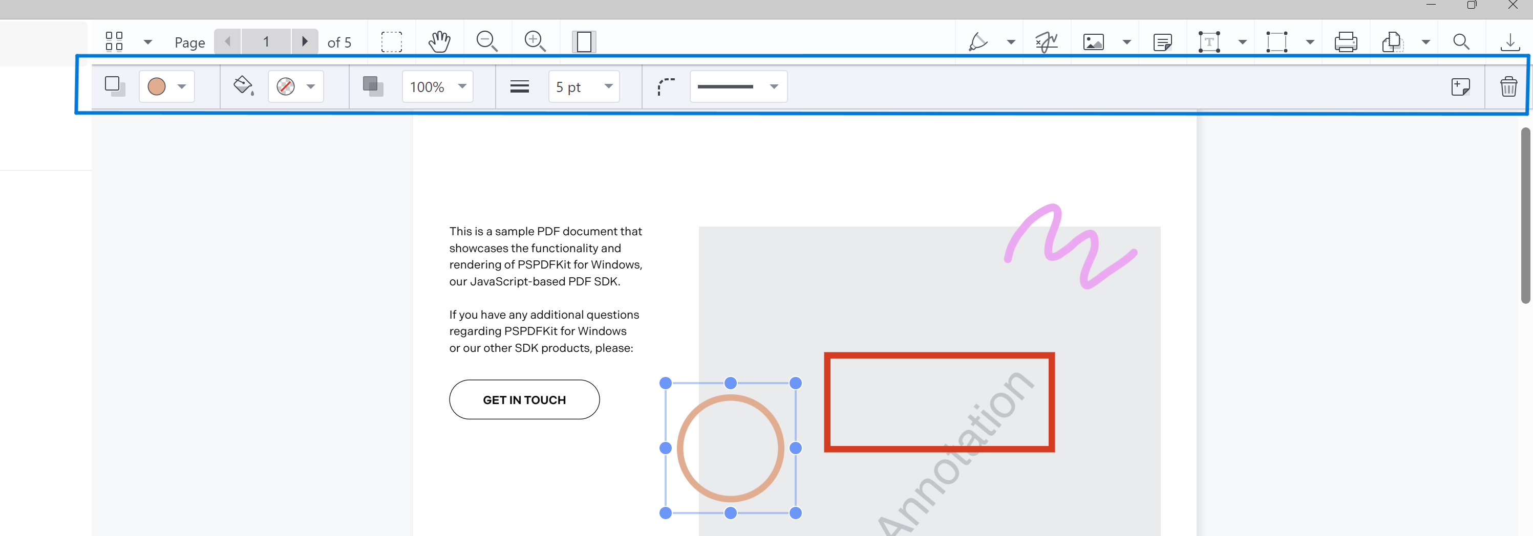 Editing circle annotation