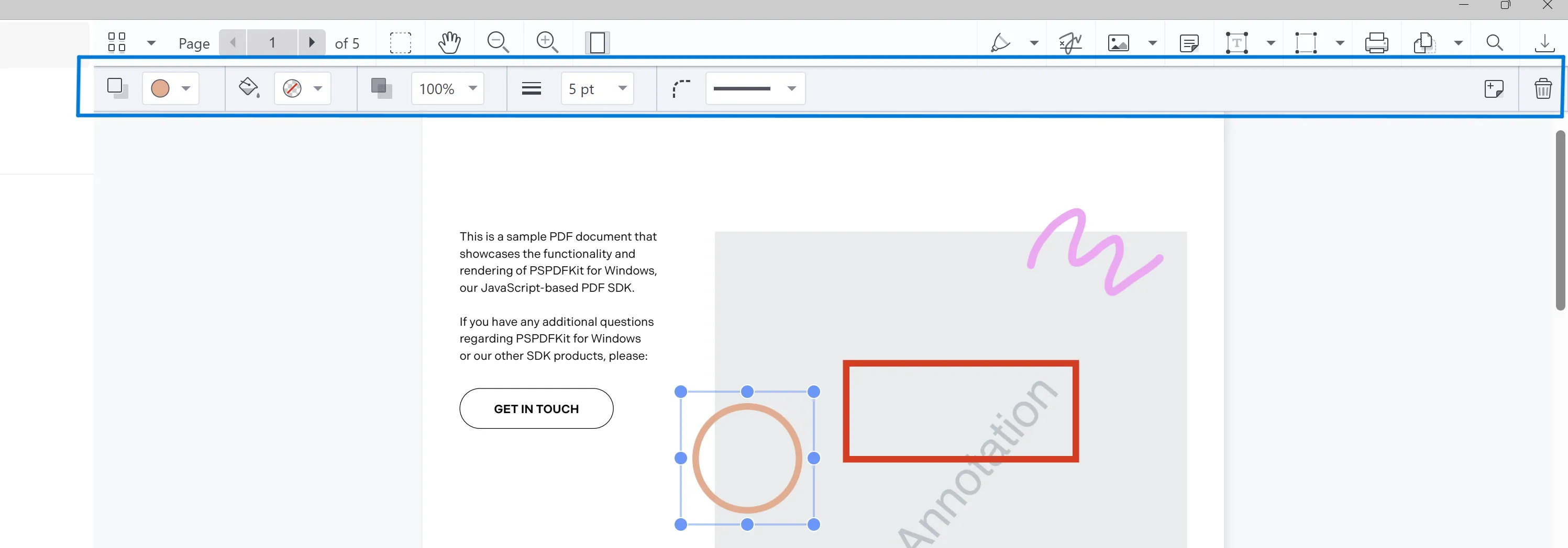 Editing circle annotation