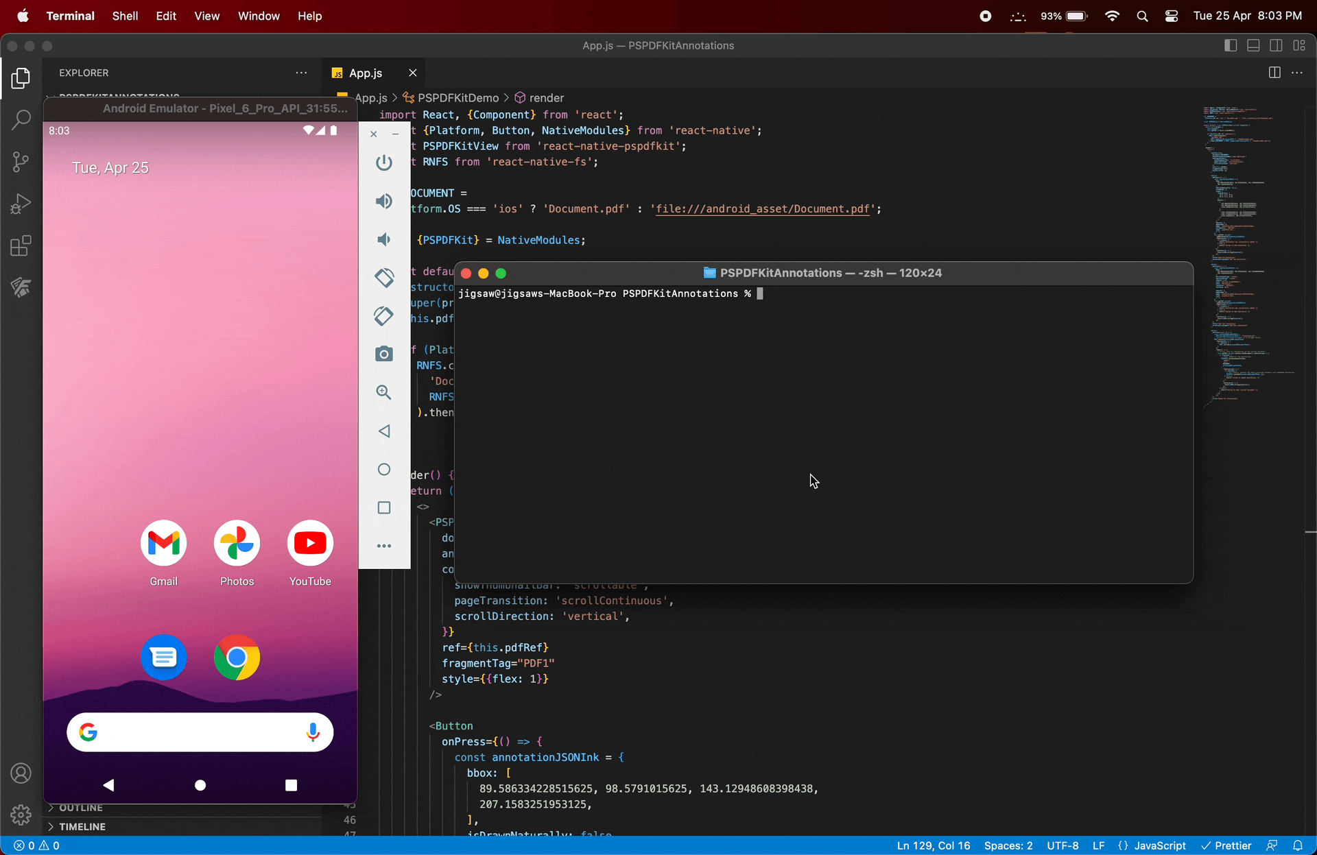 GIF showing the result of 'npx react-native run-ios'