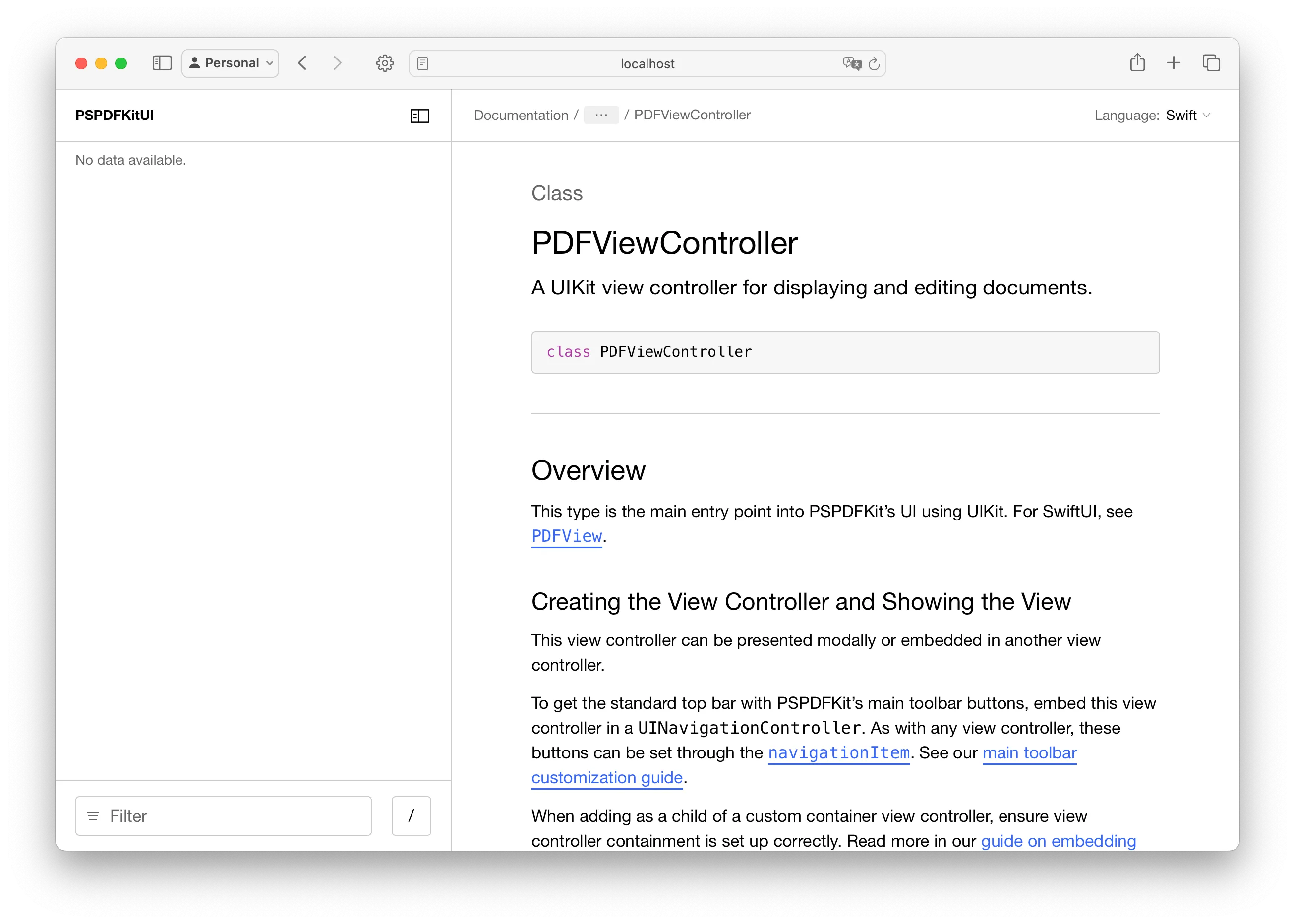 Empty sidebar in framework pages