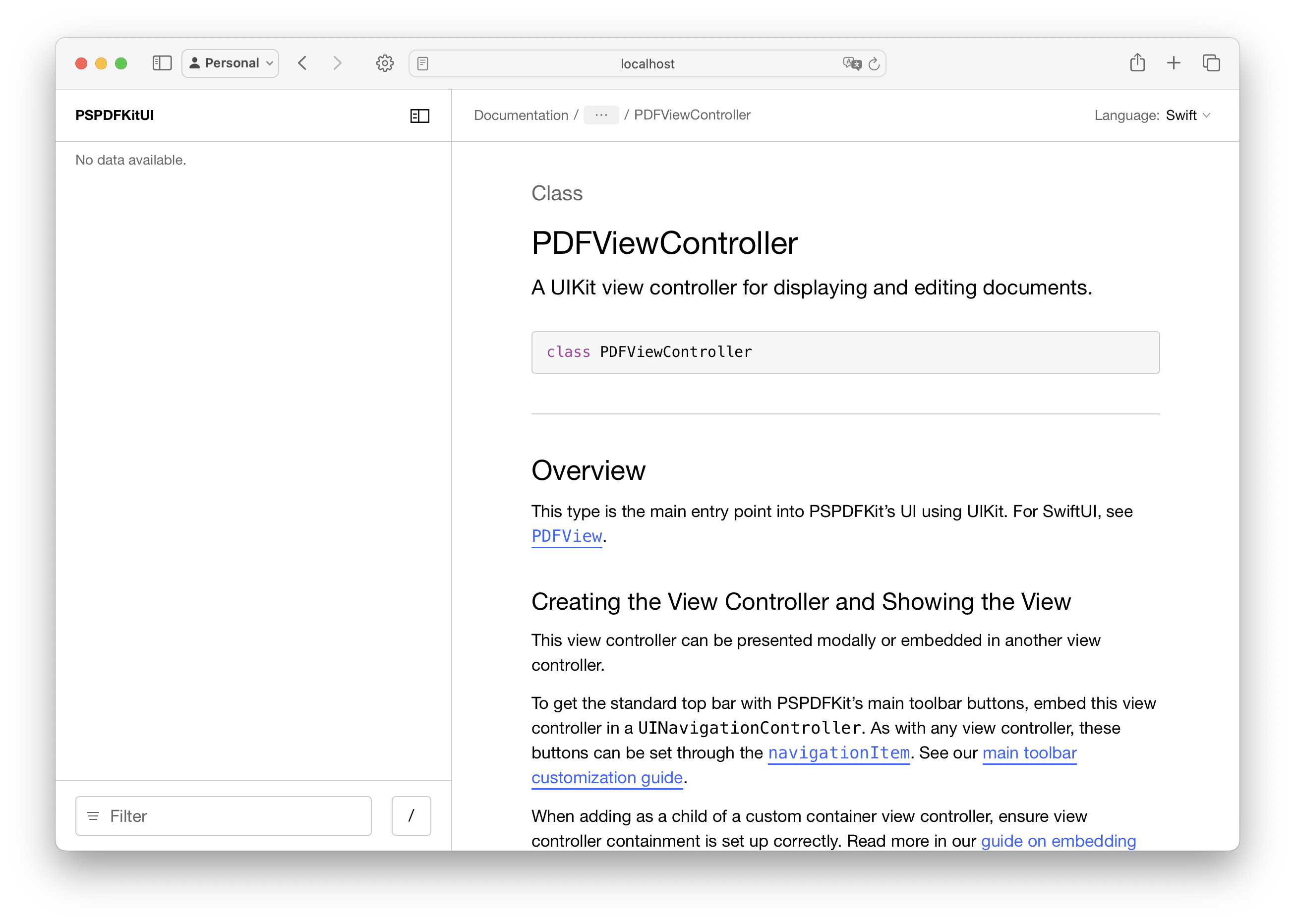 Empty sidebar in framework pages