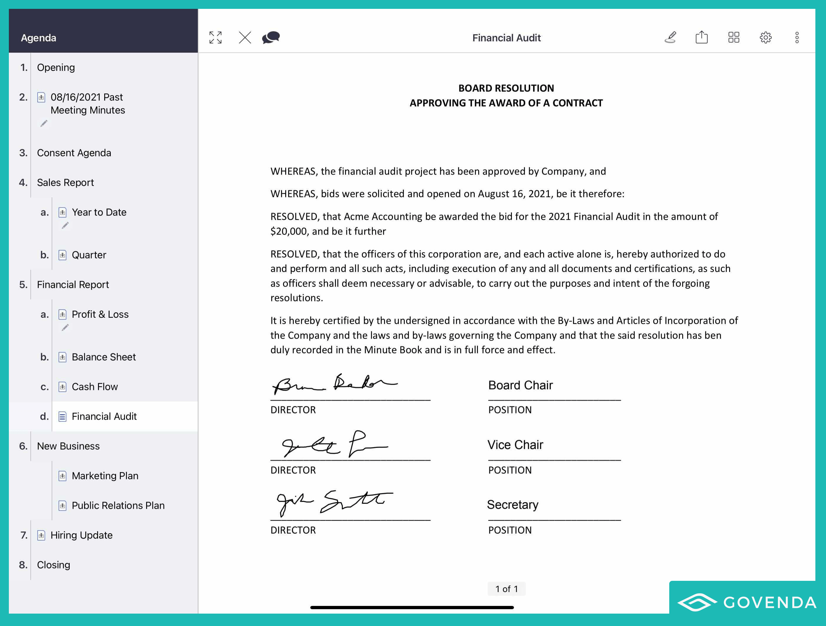 Screenshot showing a signature