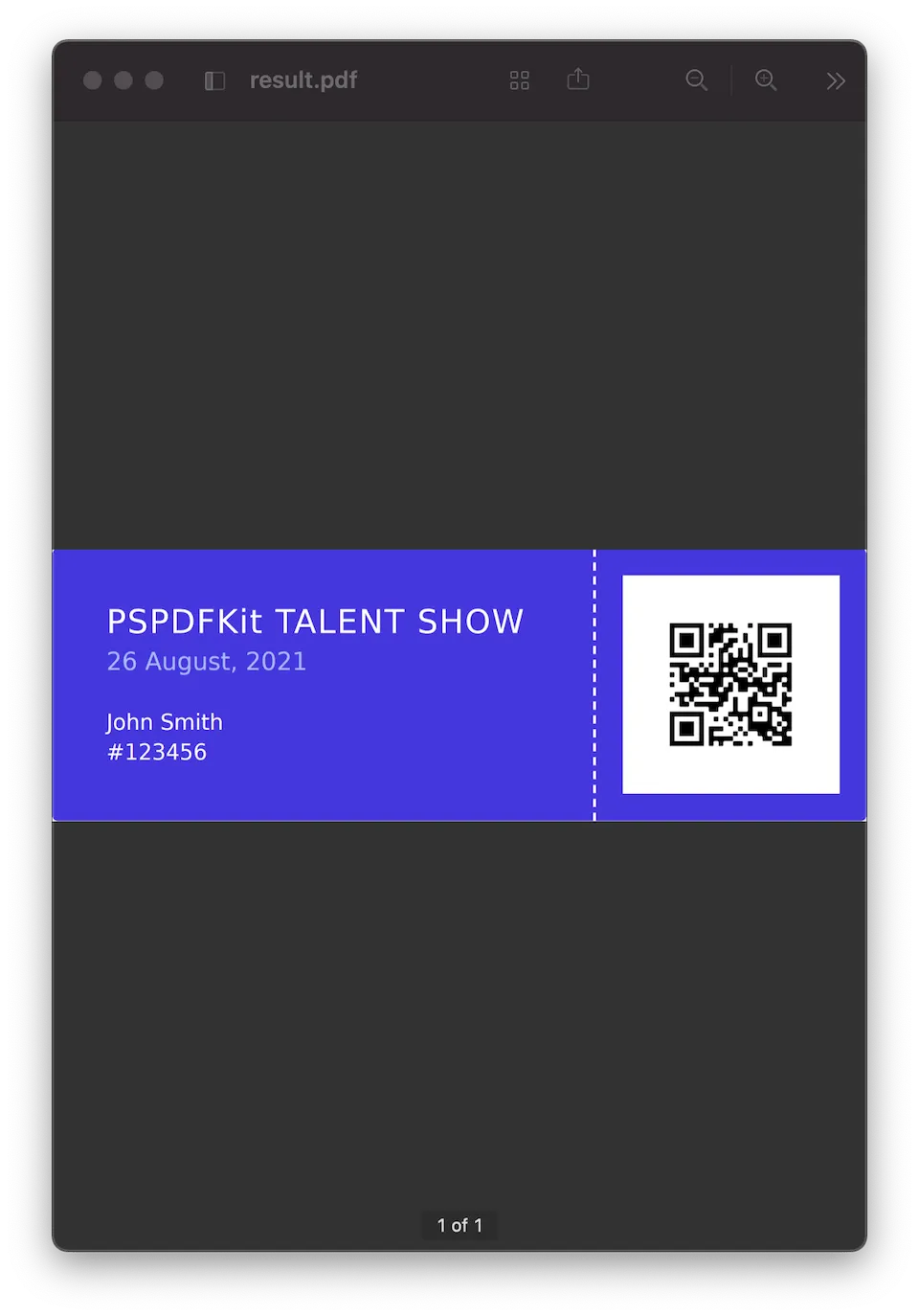 Generated Event Ticket No Margins