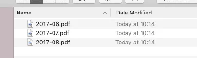 Expenses folder contents