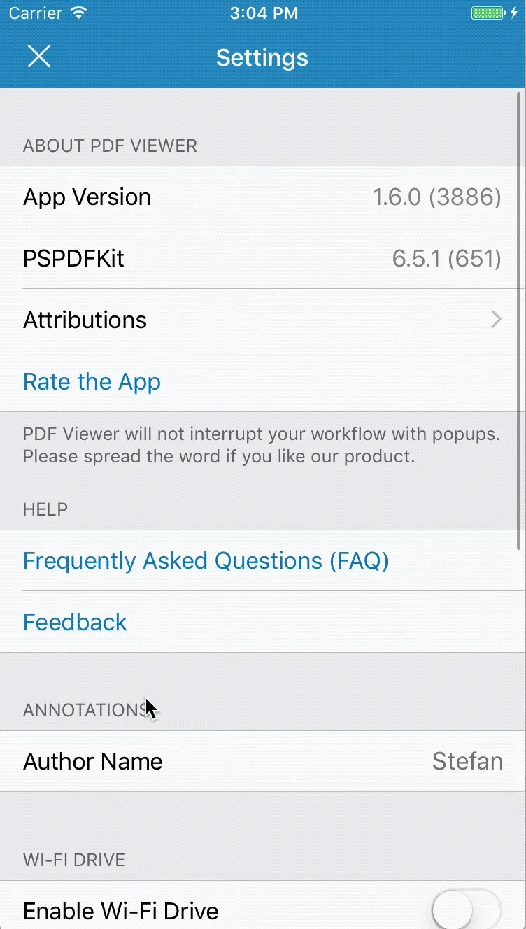 PDF Viewer for iOS Feedback animation with Lottie