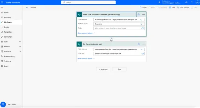 fill pdf forms from sharepoint list