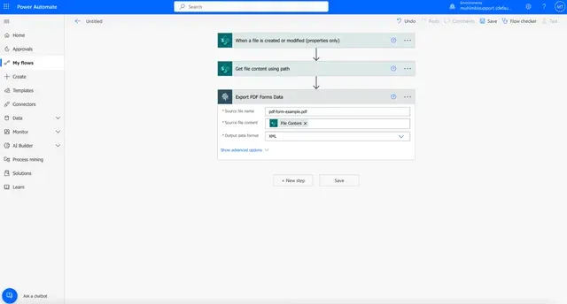 fill pdf forms using power automate