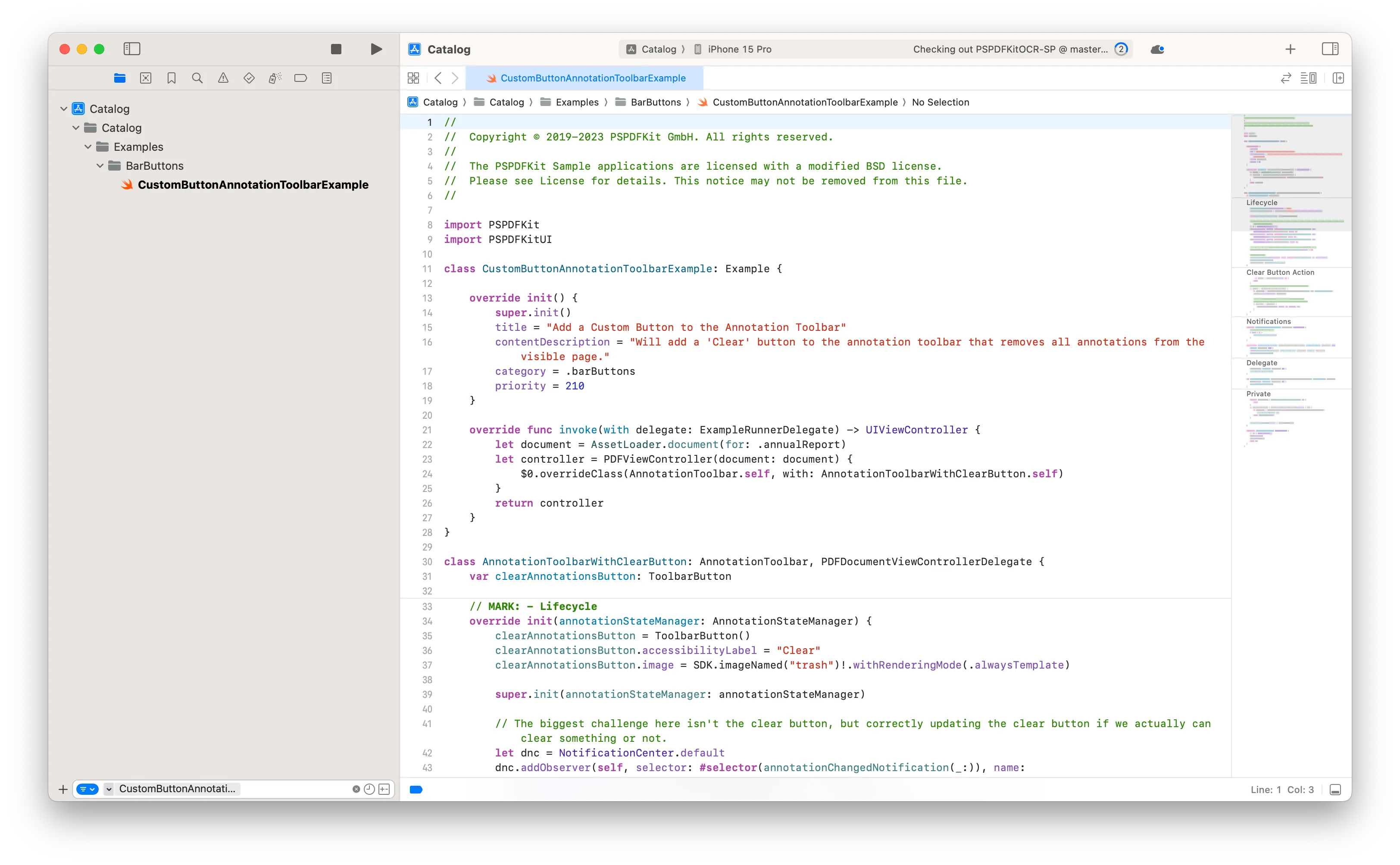 find-objc-catalog-example-xcode