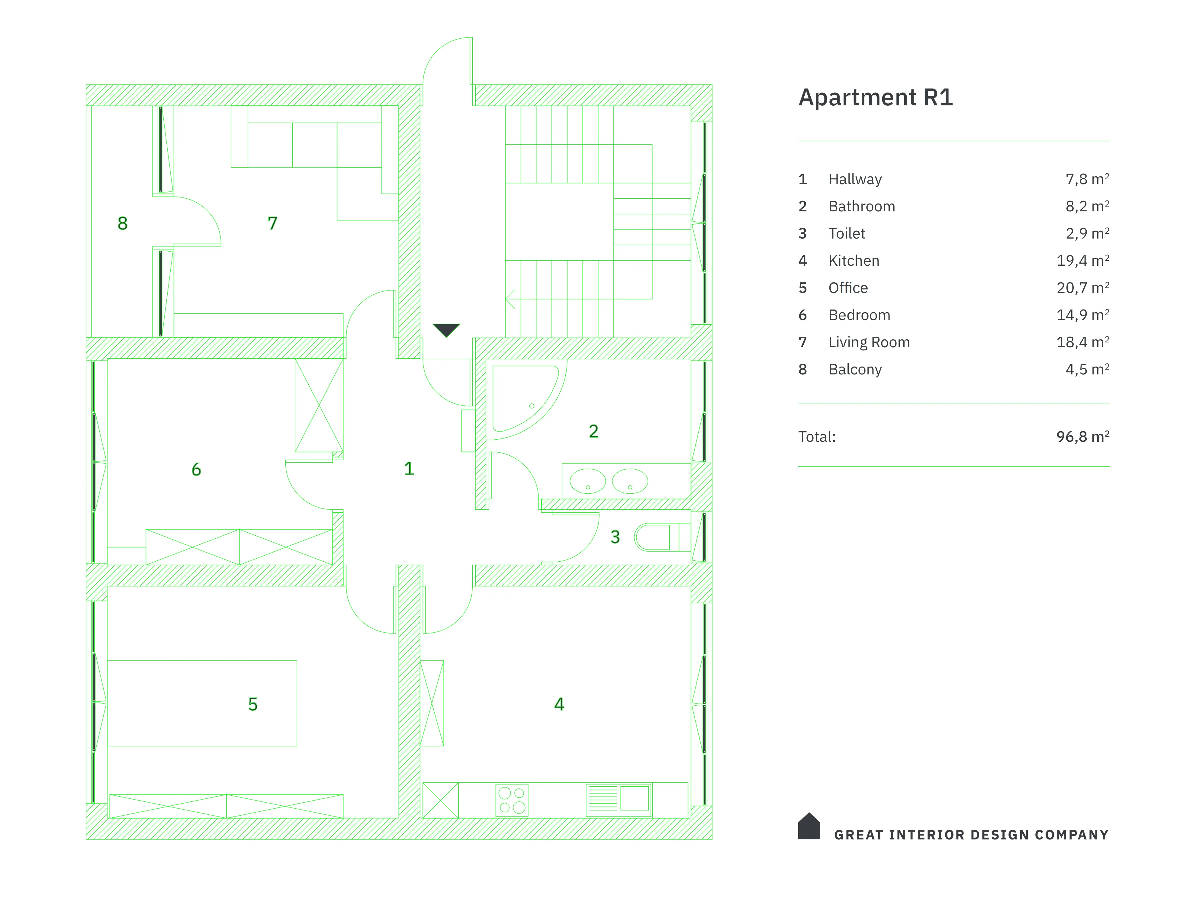 Document with lines in green