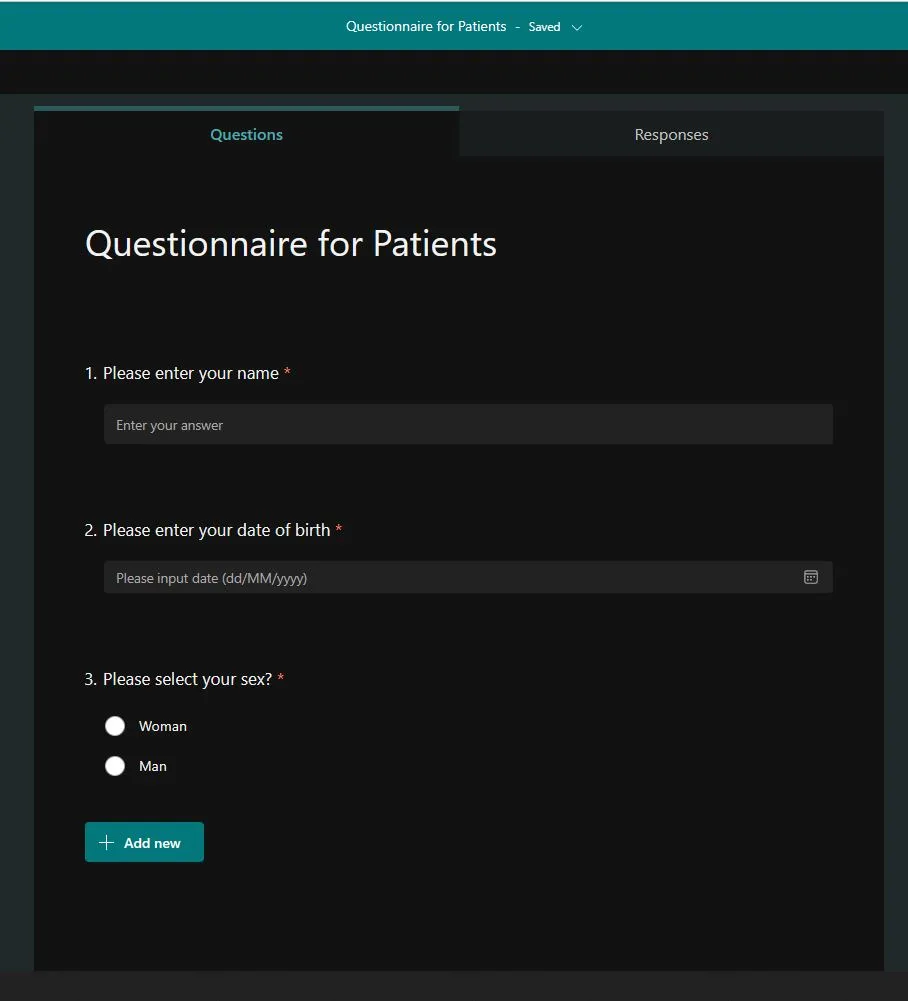 sample ms form