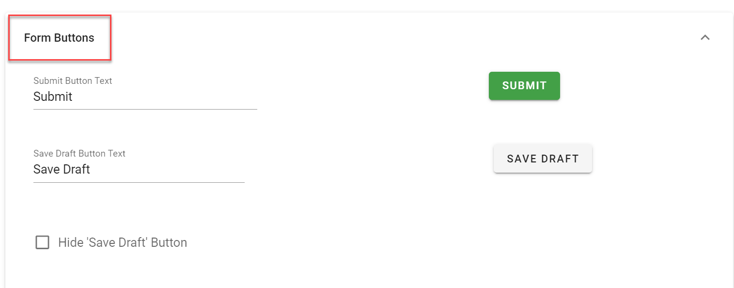 Form buttons configuration options