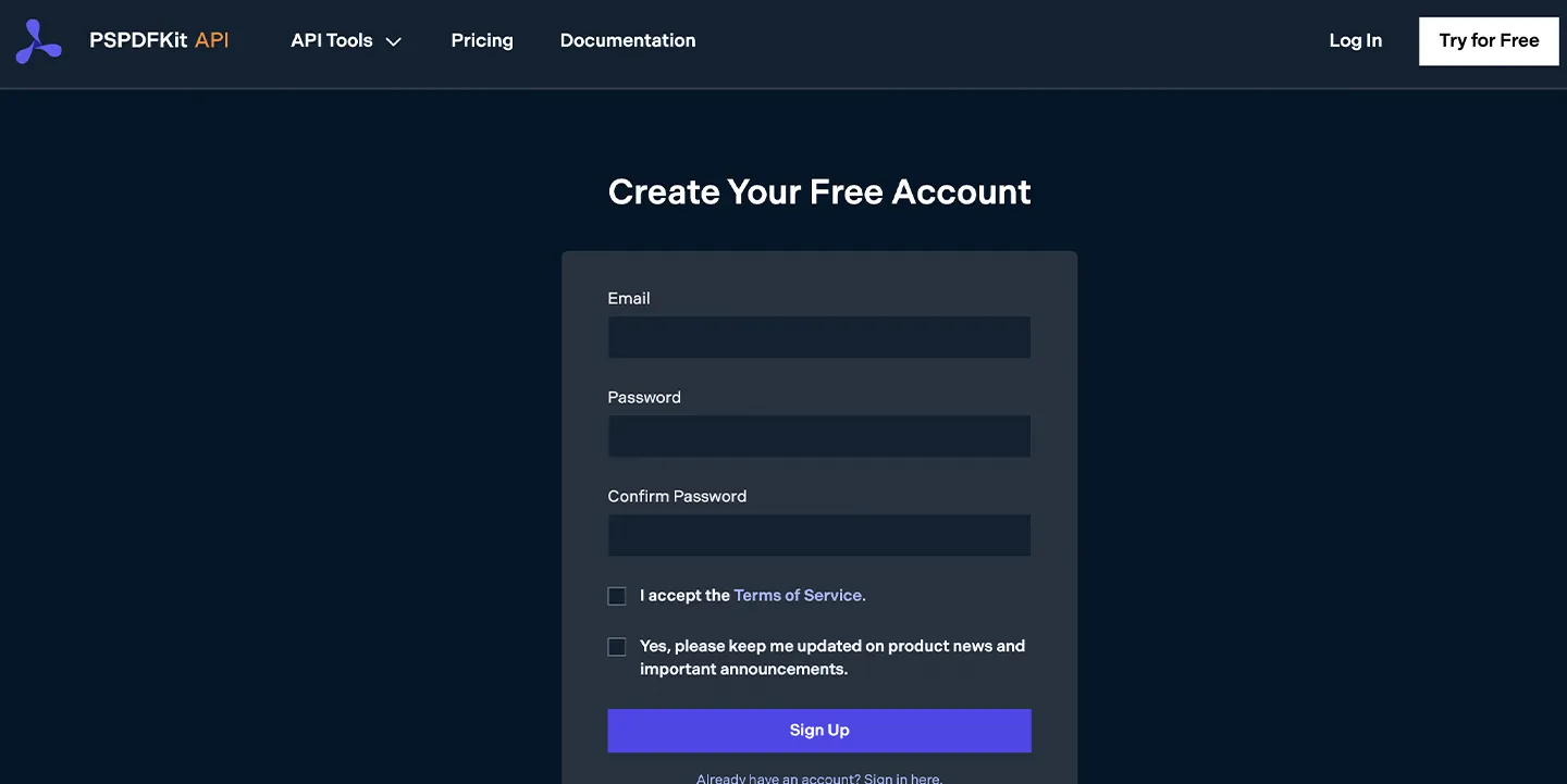 Free account Nutrient API