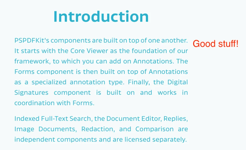 Free Text Example